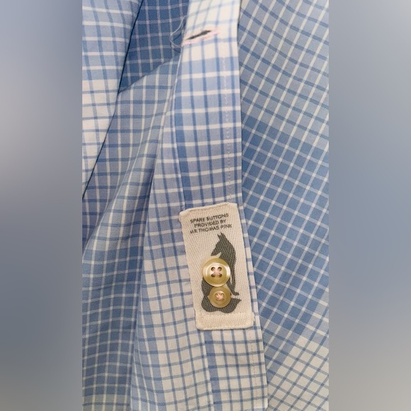 Mr. Thomas Pink Slim Casual Dress Shirt Lt Blue & White Sz XXL - Picture 9 of 13